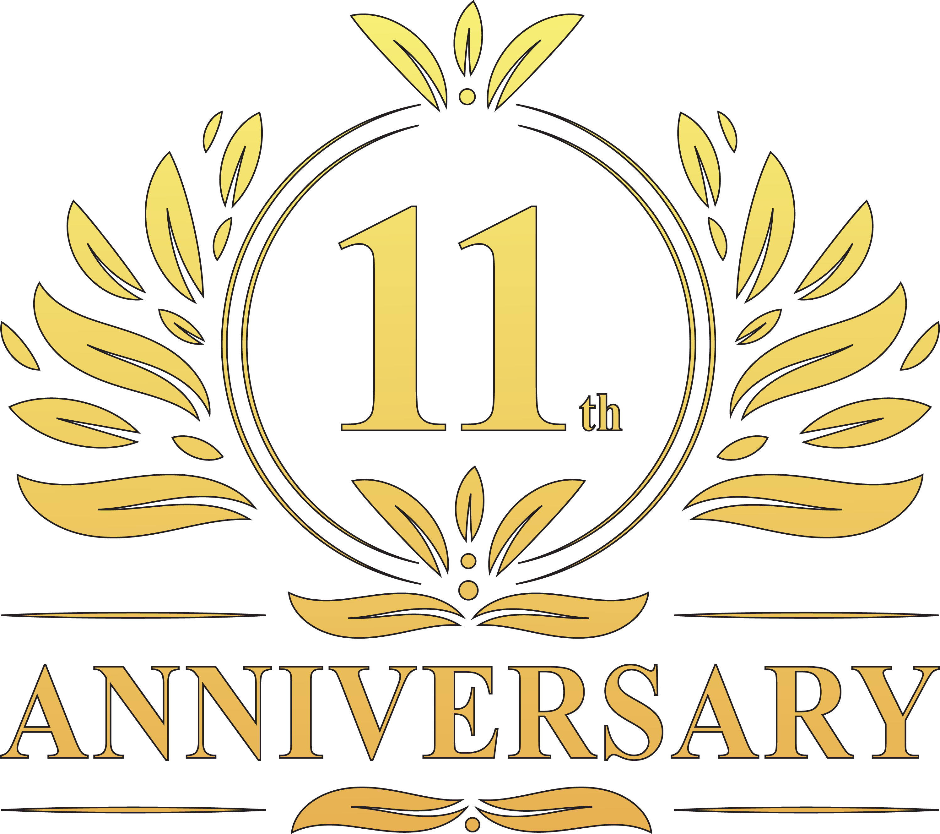 vecteezy 11th anniversary design luxurious golden color 11 years anniversary logo Konvertiert
